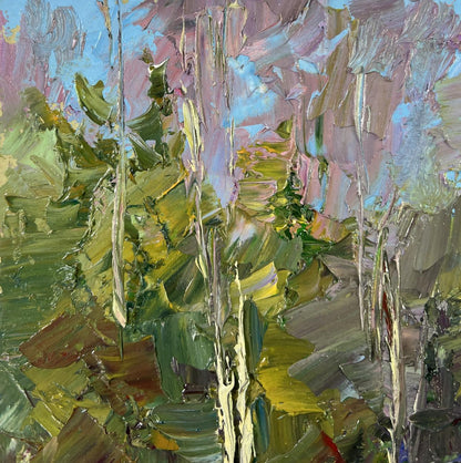 Oil painting Winter fairy tale in the forest by Boris Serdyuk impressionistic landscape