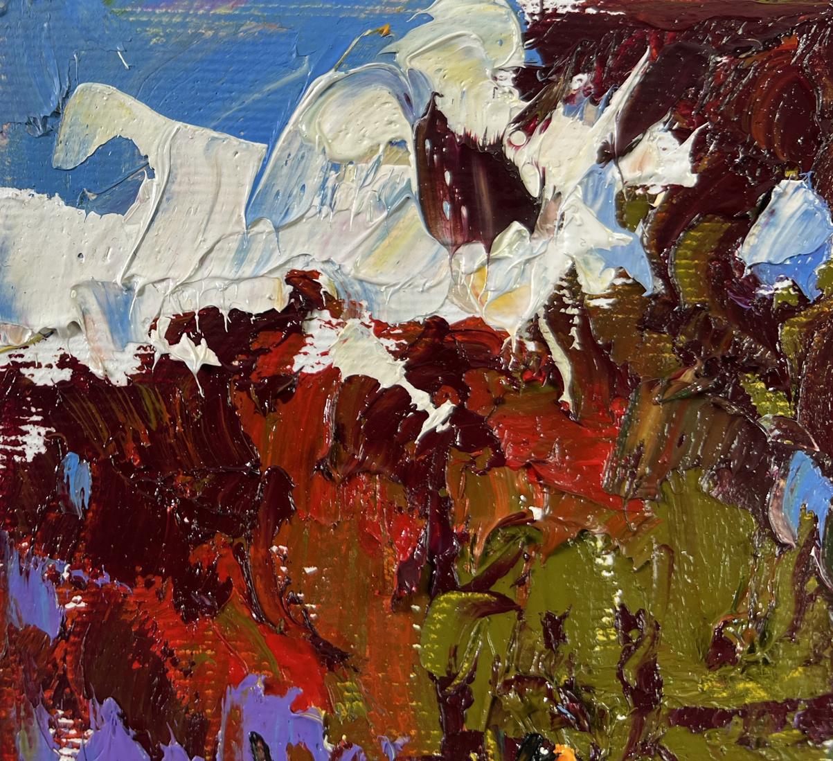 Vibrant Oleksiy Ivanyuk oil painting of cows on meadow with impasto strokes