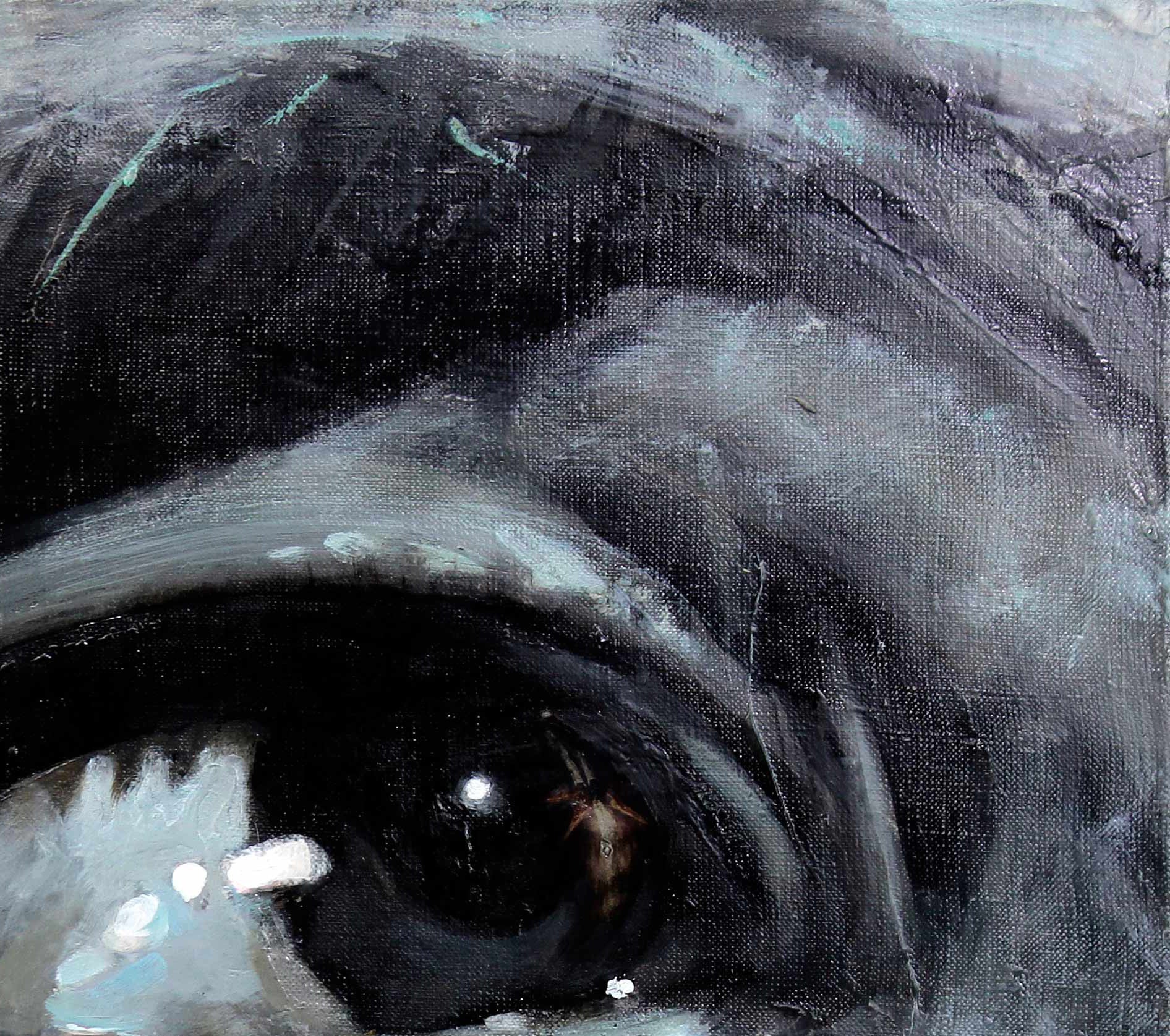 Textured abstract oil painting of human eye by Ilon Ed Potapenkov