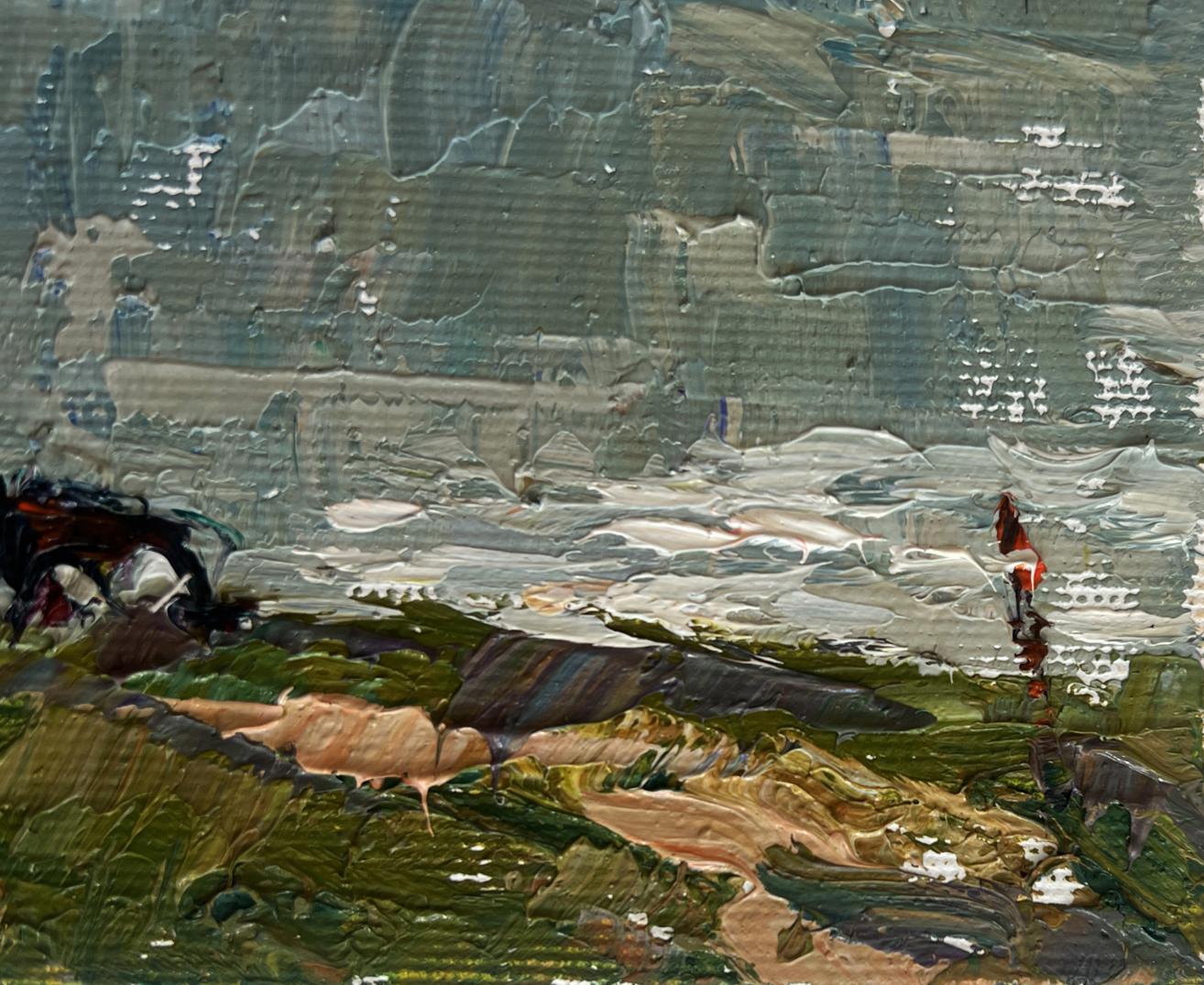 Textured impasto oil painting At the watering hole by Oleksiy Ivanyuk