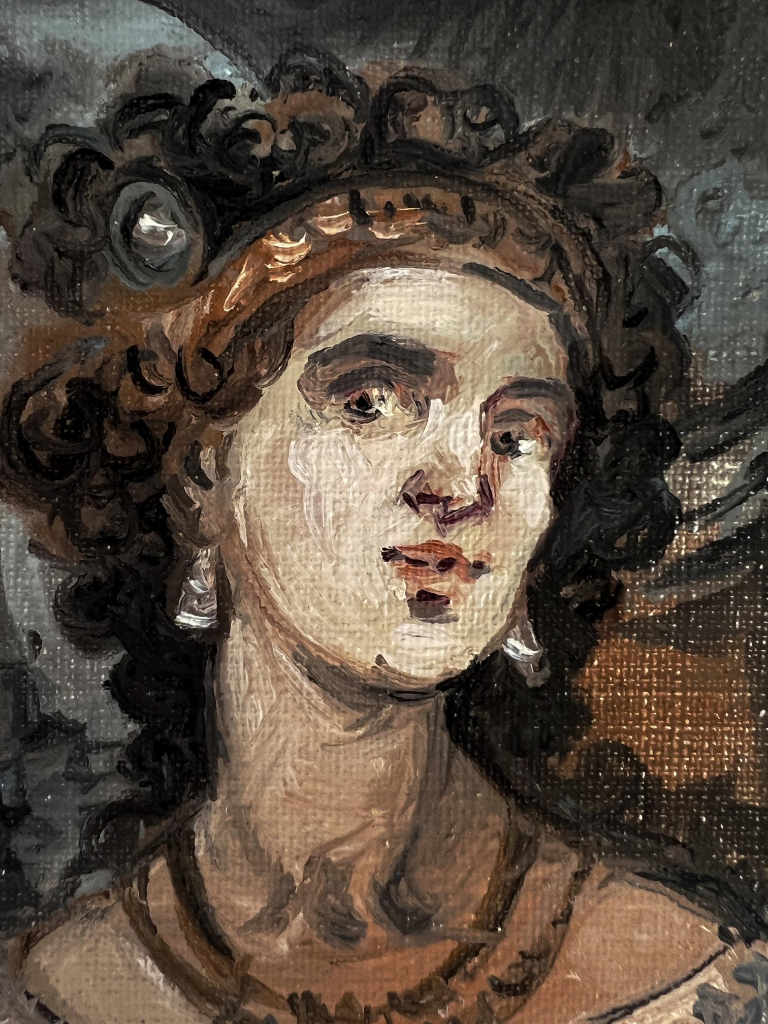 Oil painting portrait of noble woman by Alexander Litvinov