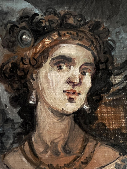 Oil painting portrait of noble woman by Alexander Litvinov