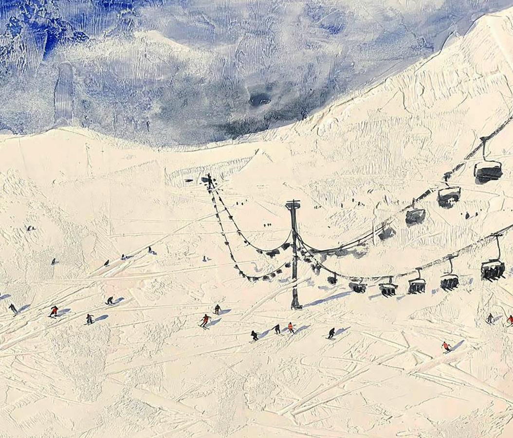 Watercolor painting In the Winter Mountains Olena Klimenko