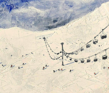Watercolor painting In the Winter Mountains Olena Klimenko