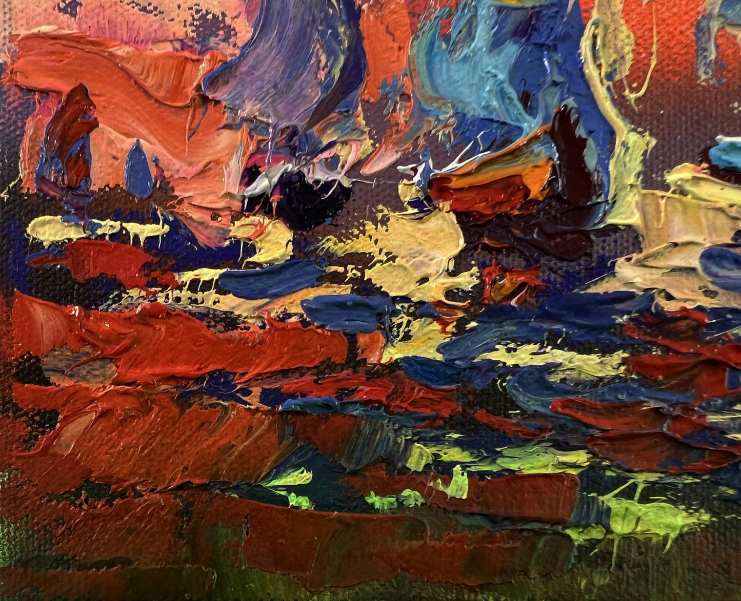 Vibrant sailboats oil painting with orange sunset by Oleksiy Ivanyuk