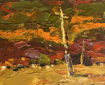 Oil painting Orange sunset over mountains by Oleksiy Ivanyuk