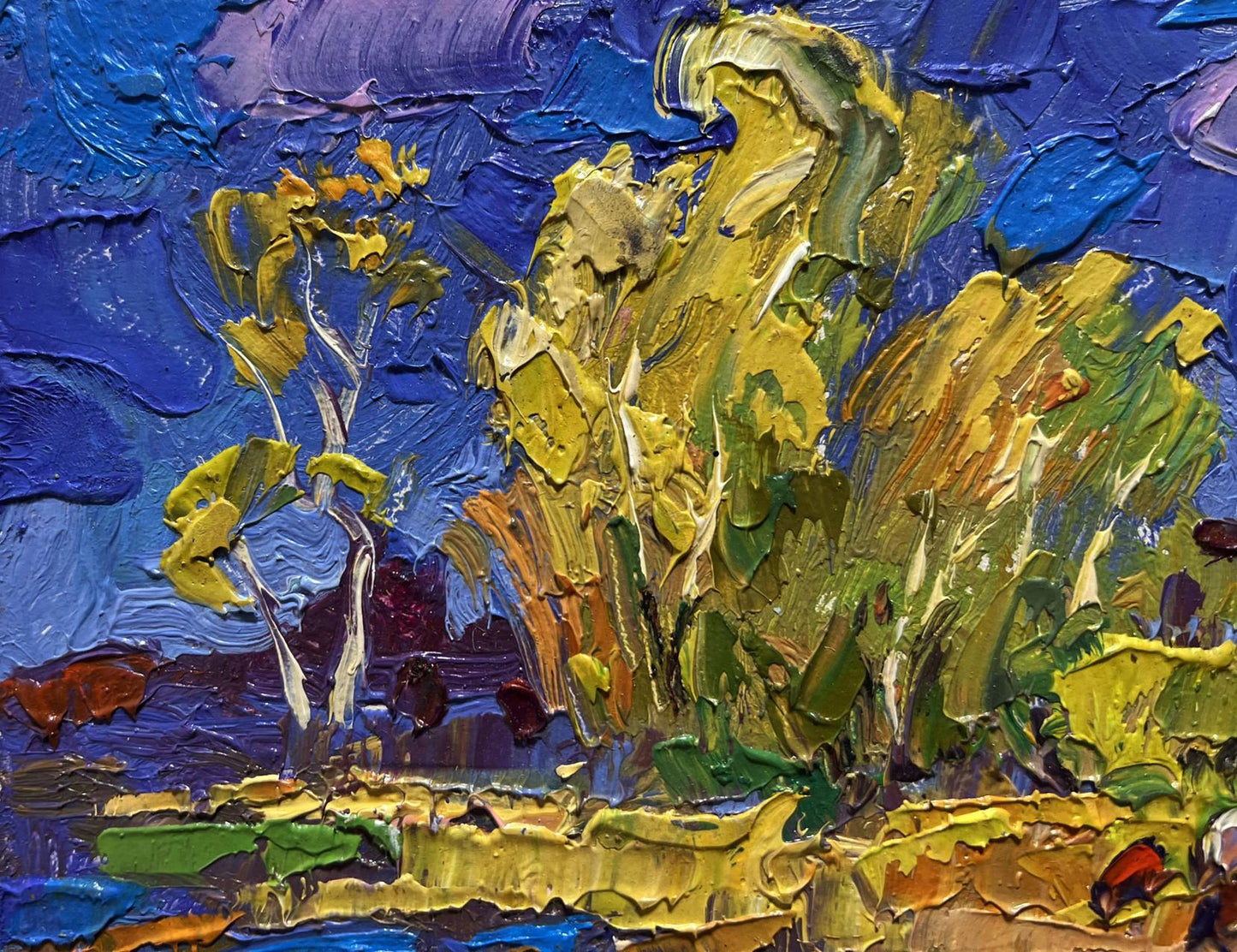 Vibrant impressionist oil painting In autumn after the rain by Oleksiy Ivanyuk