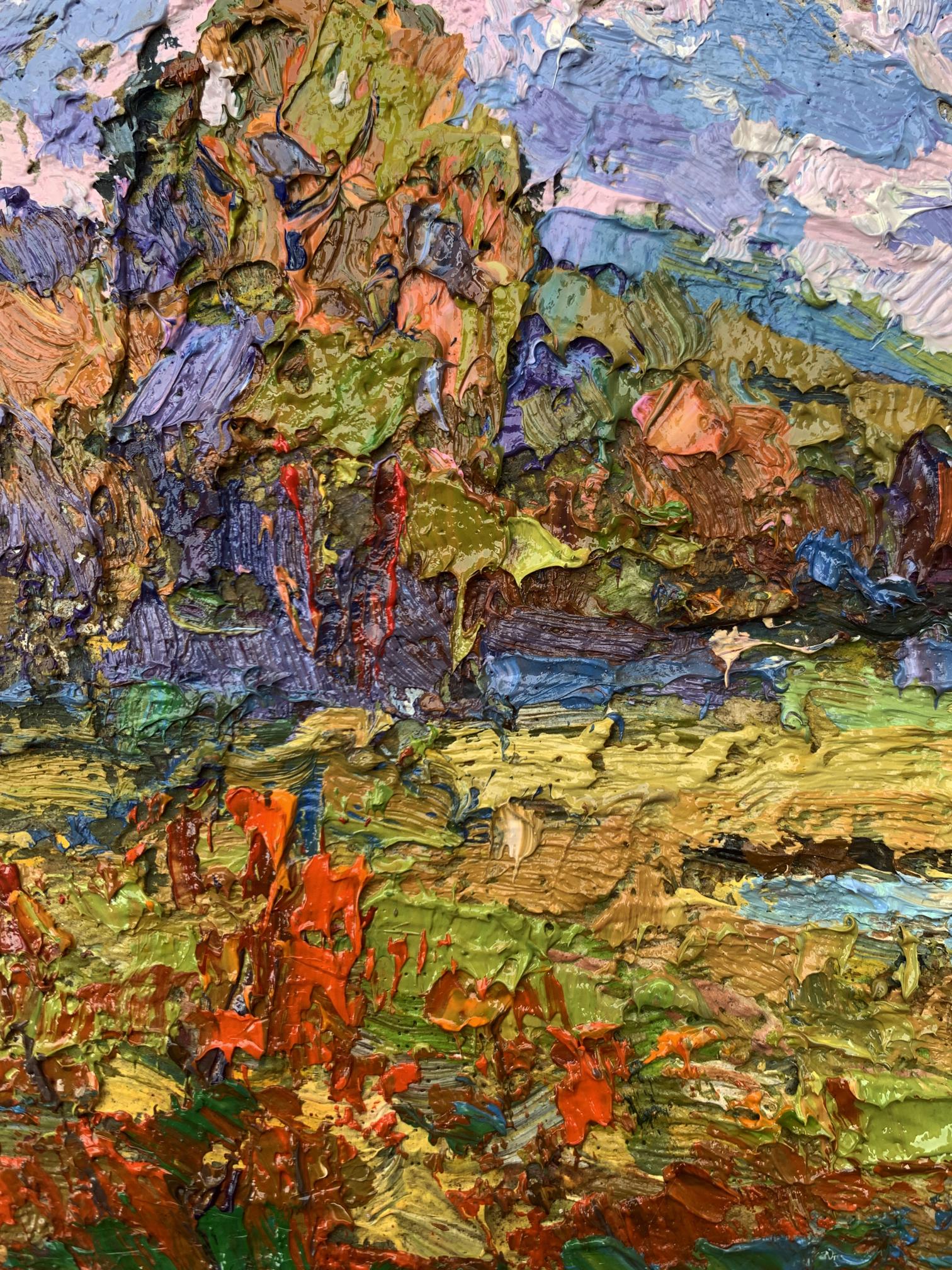 Oil painting On the edge of the village by Oksana Ivanyuk