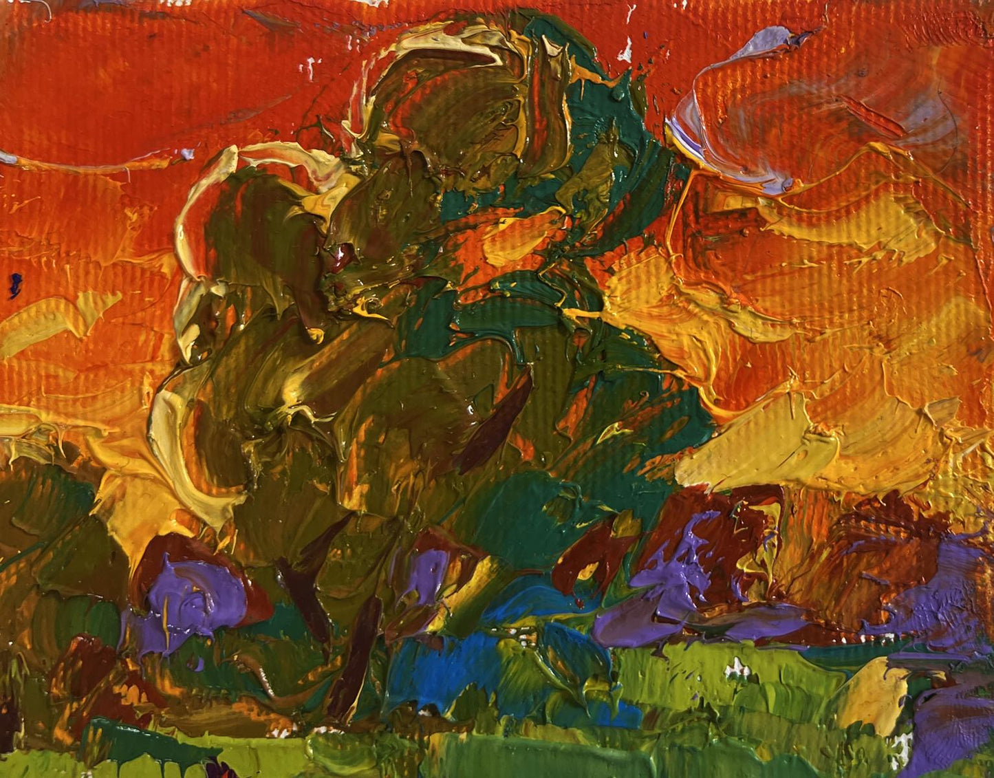 Vibrant impressionist oil painting The summer sky is burning by Oleksiy Ivanyuk