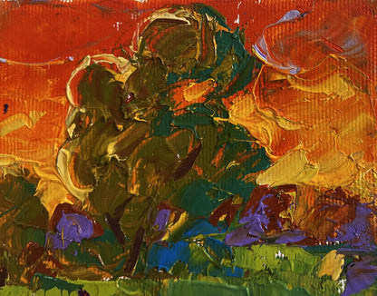 Vibrant impressionist oil painting The summer sky is burning by Oleksiy Ivanyuk