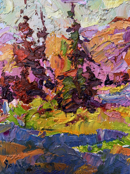Oil painting Sunny autumn day by Ivanyuk Oleksiy vibrant textured artwork
