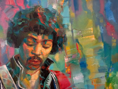 Abstract Jimi Hendrix oil painting by Anatoly Tarabanov