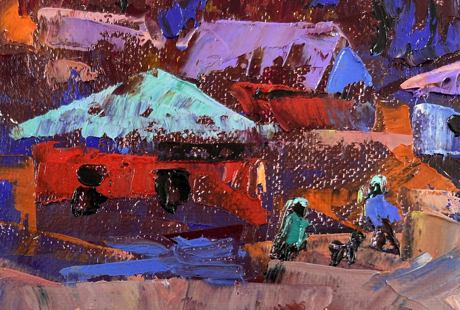 Vibrant Under the Moon oil painting by Oleksiy Ivanyuk with bold textured strokes