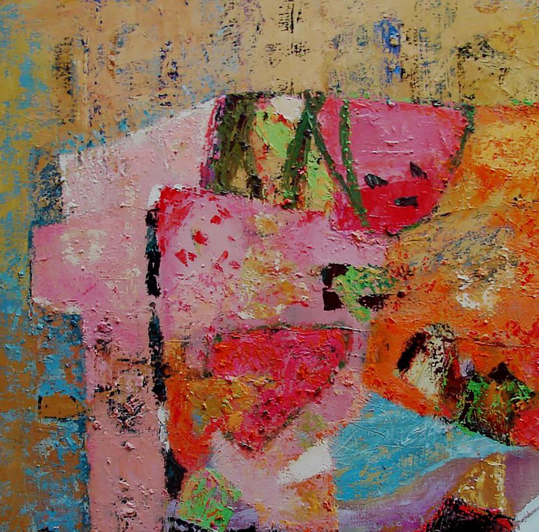 Vibrant Barbie Dreams oil painting by Tatyana Shulyak with impasto textures