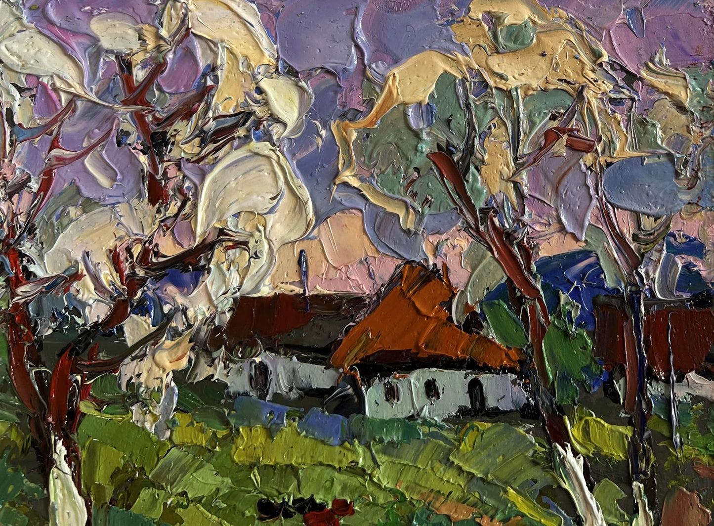 Vibrant impressionist oil painting Spring scent of nature by Oksana Ivanyuk