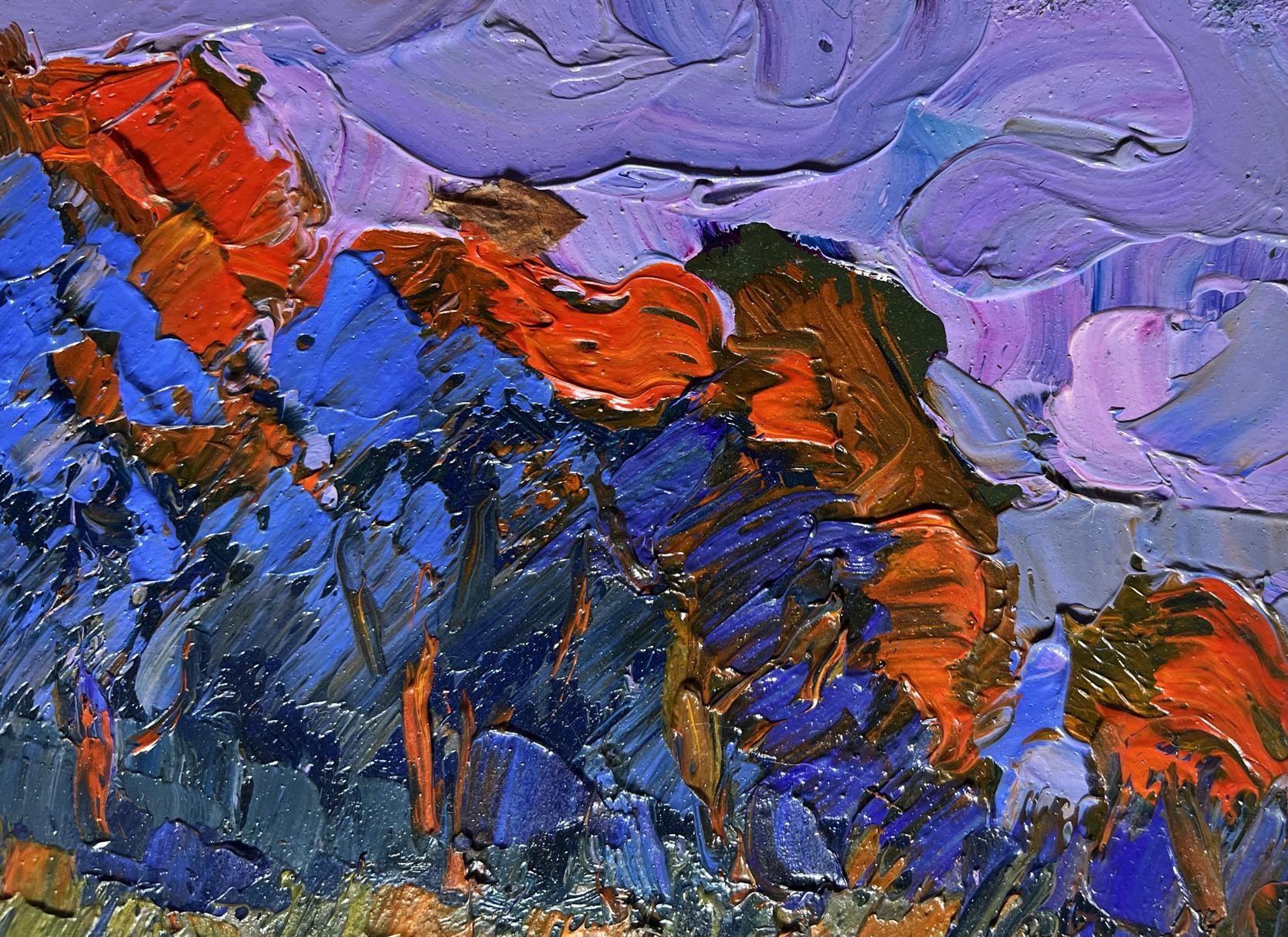Oil painting Its cool by the river in the evening by Oksana Ivanyuk