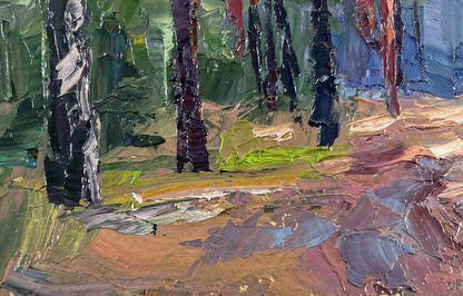 Impasto oil painting The Silence of the Summer Forest by Boris Serdyuk