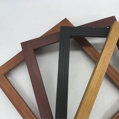 Sleek black matte Custom Wooden Frame with ribbed texture