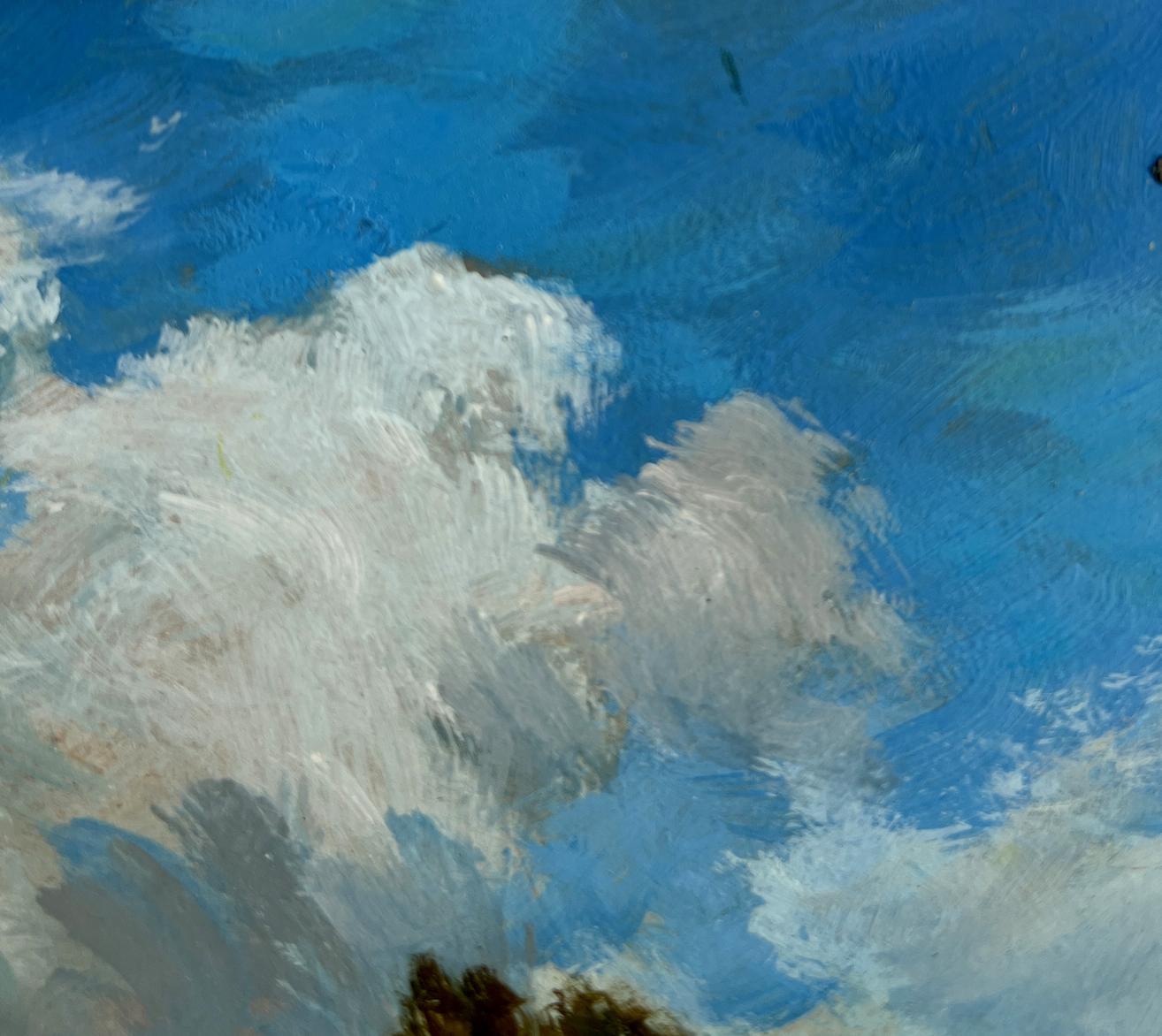 Textured clouds painting from Oil painting A girl walking in the field by Yuriy Suprunchuk