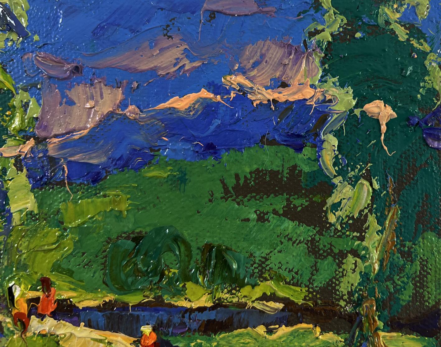Vibrant impressionist oil painting by Oleksiy Ivanyuk: summer vacation field paths