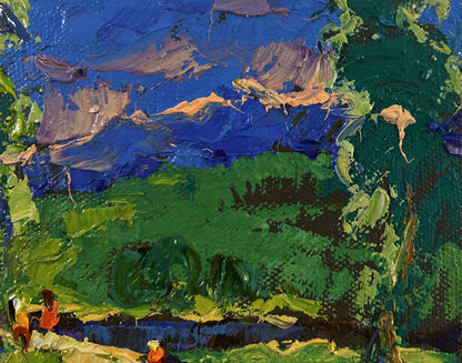 Vibrant impressionist oil painting by Oleksiy Ivanyuk: summer vacation field paths