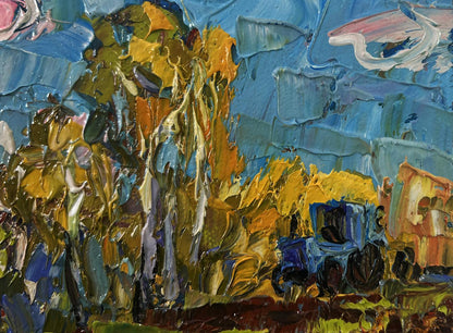 Vibrant impressionist oil painting Early spring over the village silence by Oleksiy Ivanyuk