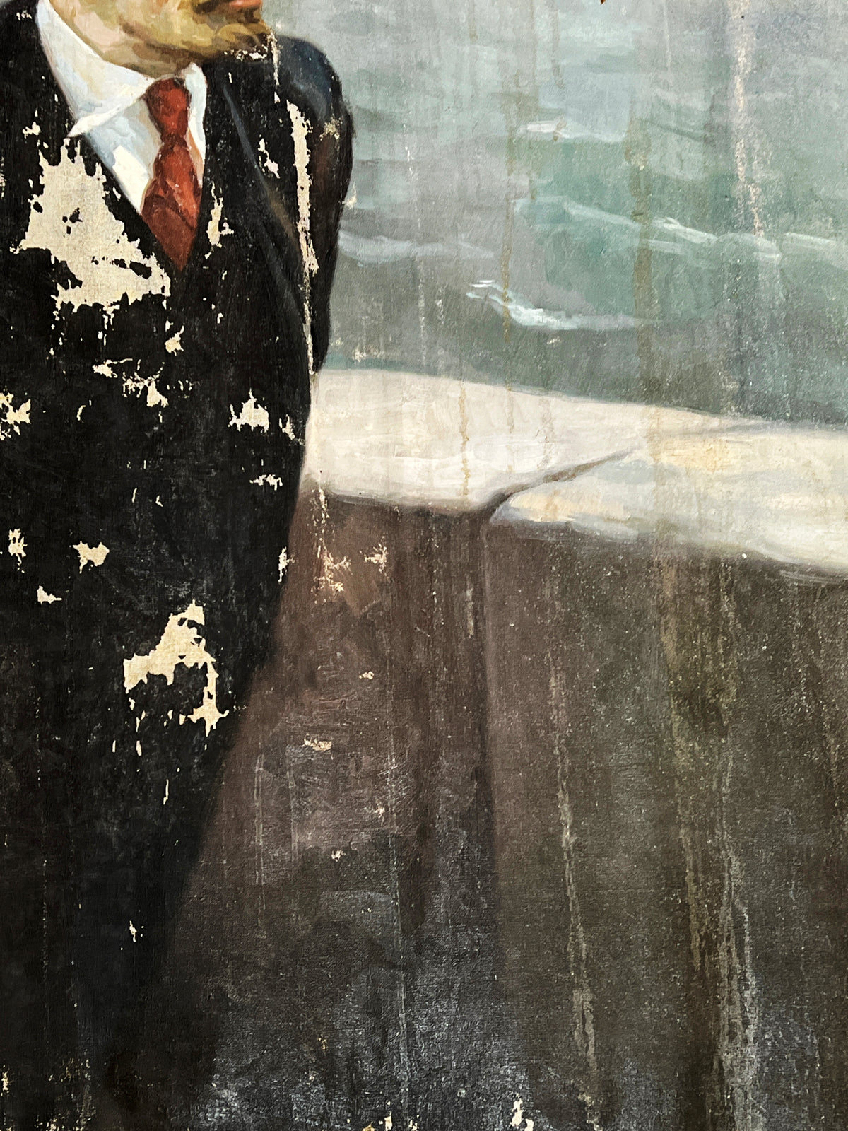 Oil painting Lenin in Thought Before the River Yuriy Smirnov