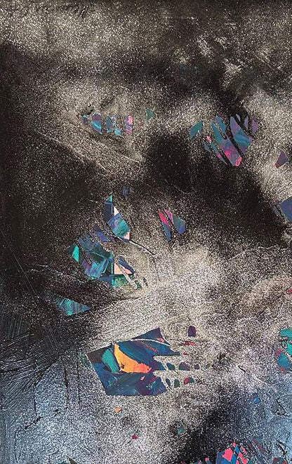 Acrylic painting Galaxy of the Soul by Olga Melezhik, iridescent geometric shapes