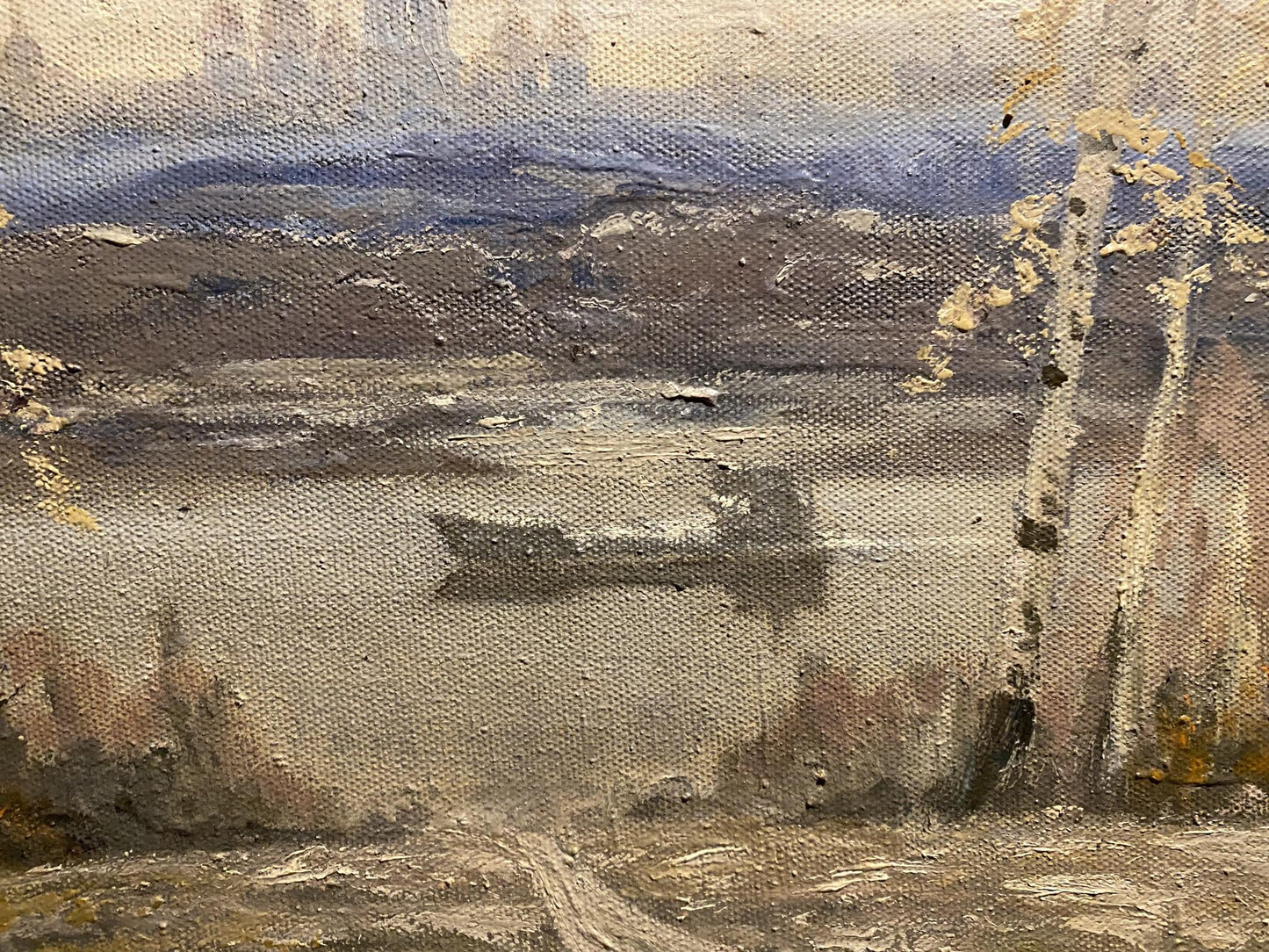 Oil painting On the River Bank by Anatoly Shariy serene landscape