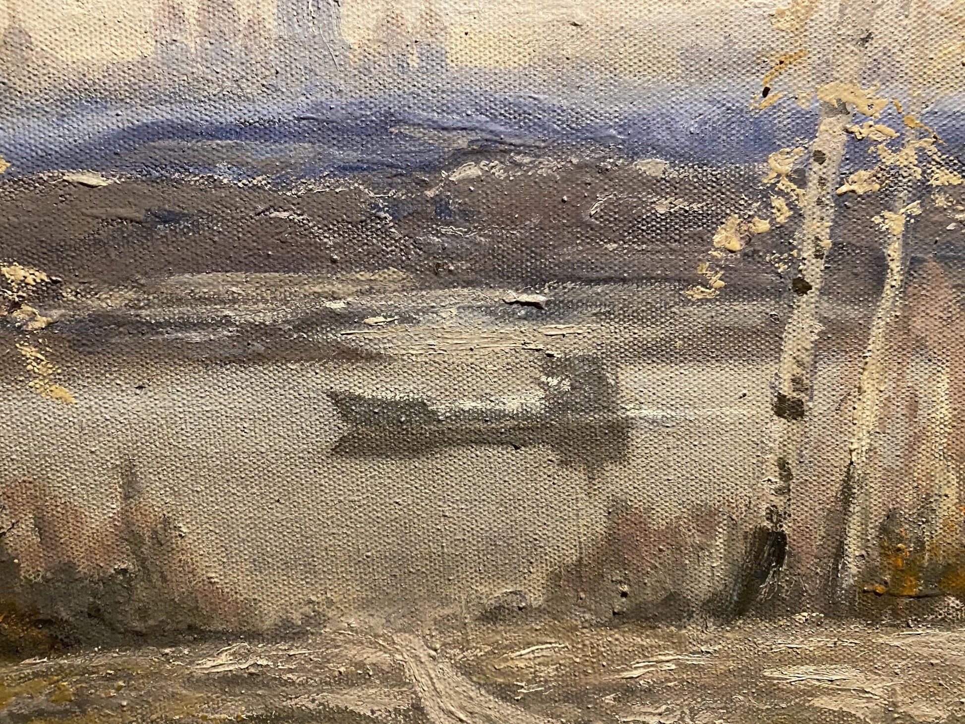 Oil painting On the River Bank by Anatoly Shariy serene landscape