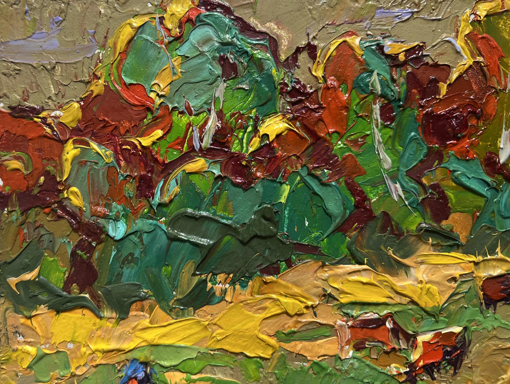 Vibrant impasto oil painting In the Field on a Walk by Oleksiy Ivanyuk