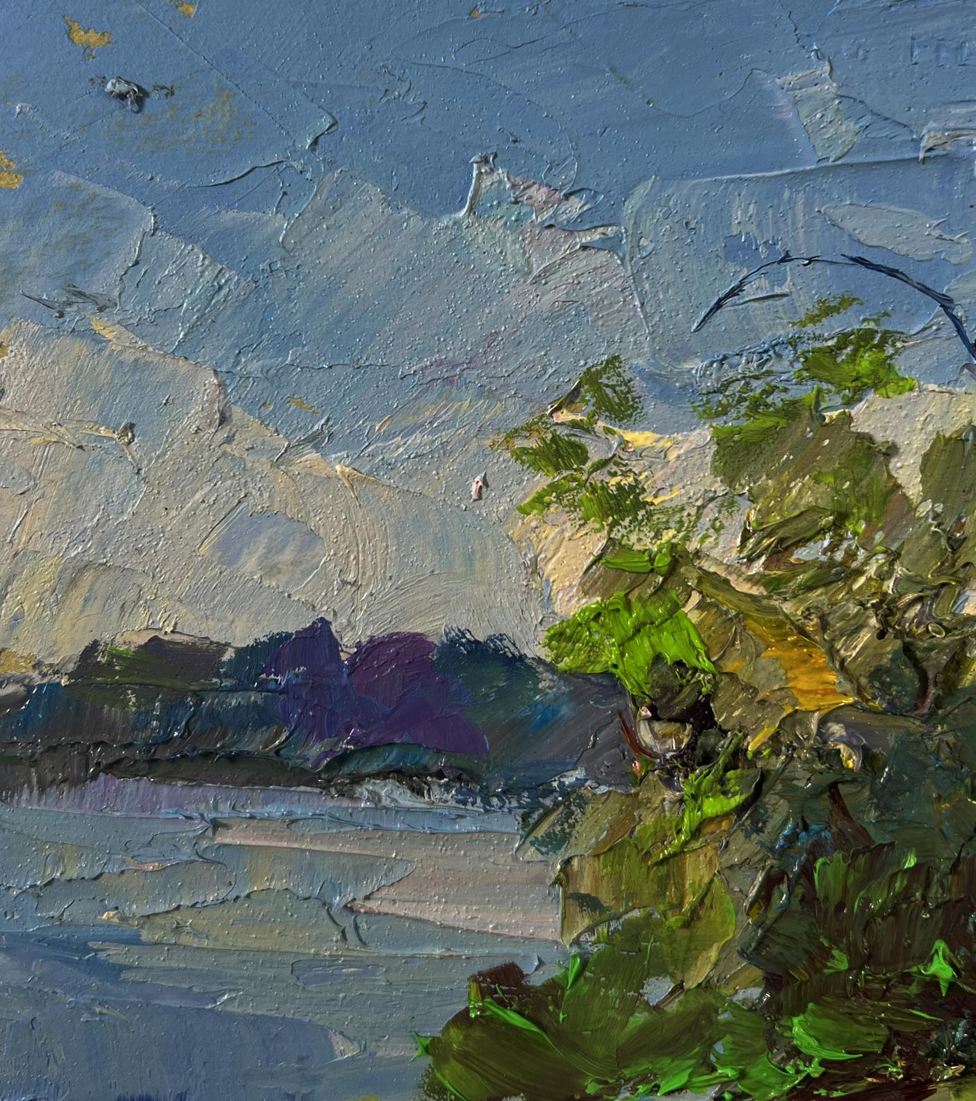 Oil painting Morning fishing by Boris Serdyuk impressionist landscape