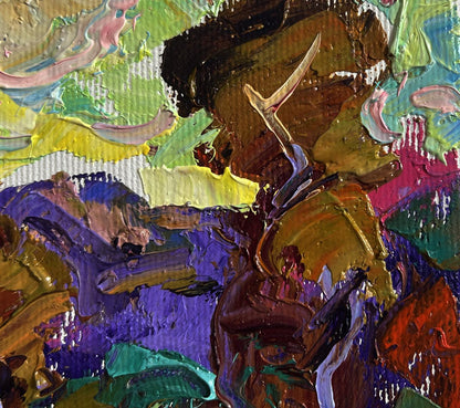 Vibrant impasto oil painting On the pasture by Oleksiy Ivanyuk