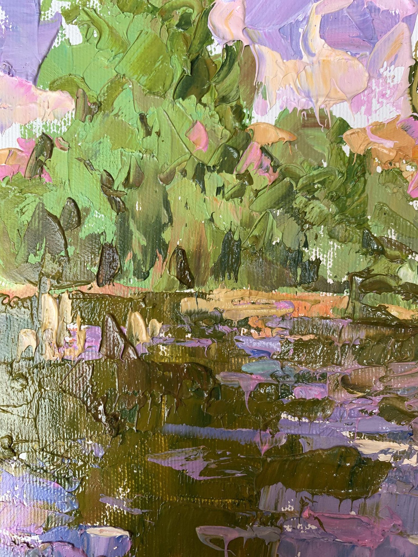 Vibrant impressionist oil painting Summer fishing by Oleksiy Ivanyuk