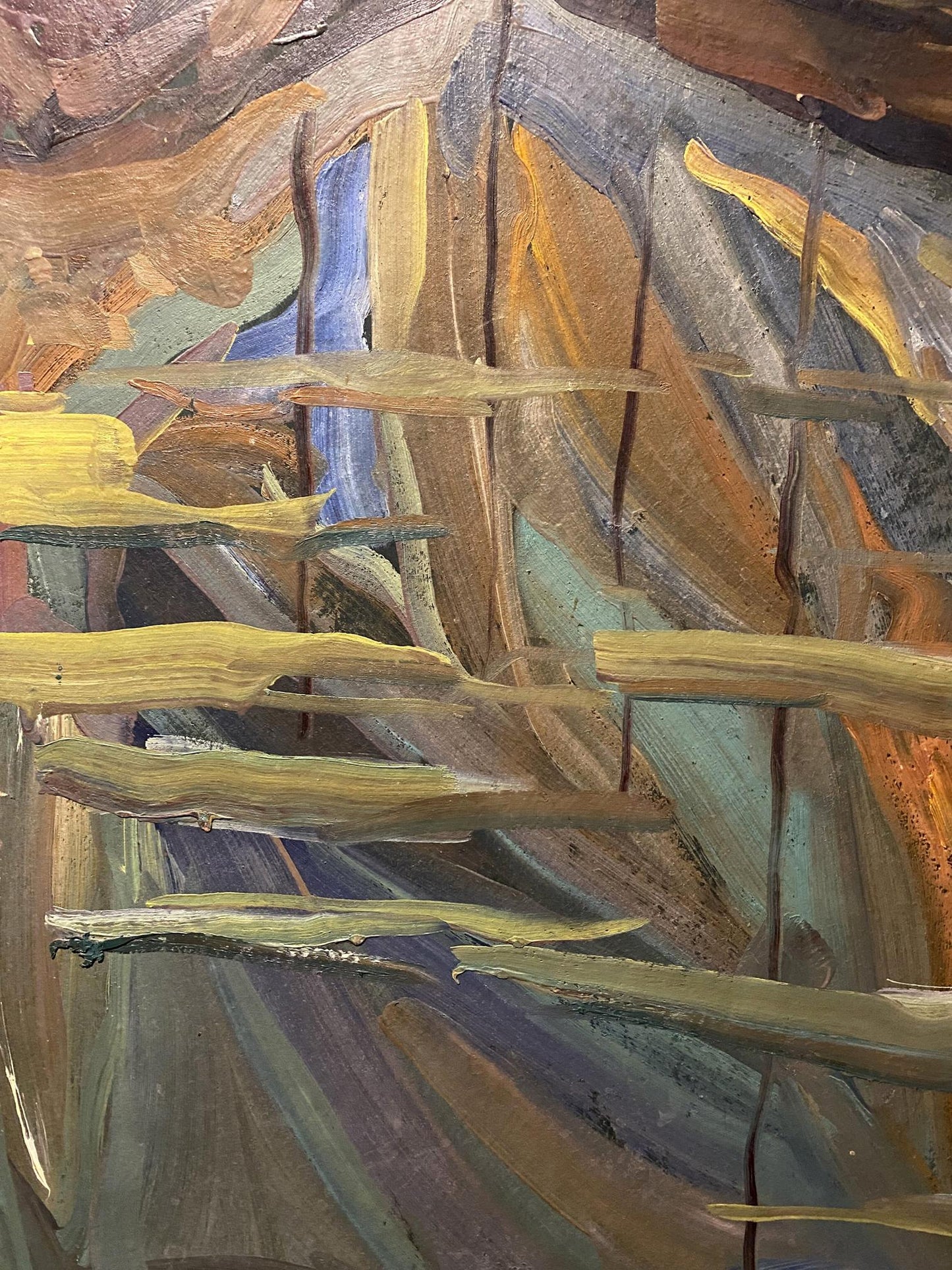 Oil painting Study in the Fog by Mykola Reznik with textured earthy tones