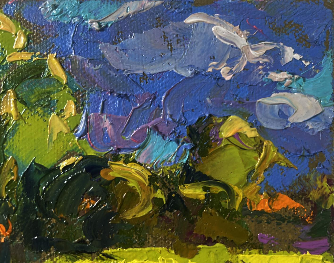 Vibrant abstract oil painting In the Garden by Oleksiy Ivanyuk