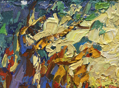 Oil painting Walking in the old park by Oleksiy Ivanyuk vibrant textured artwork