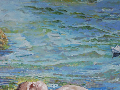 Oil painting Dreams and dreams about summer Anatoly Varvarov
