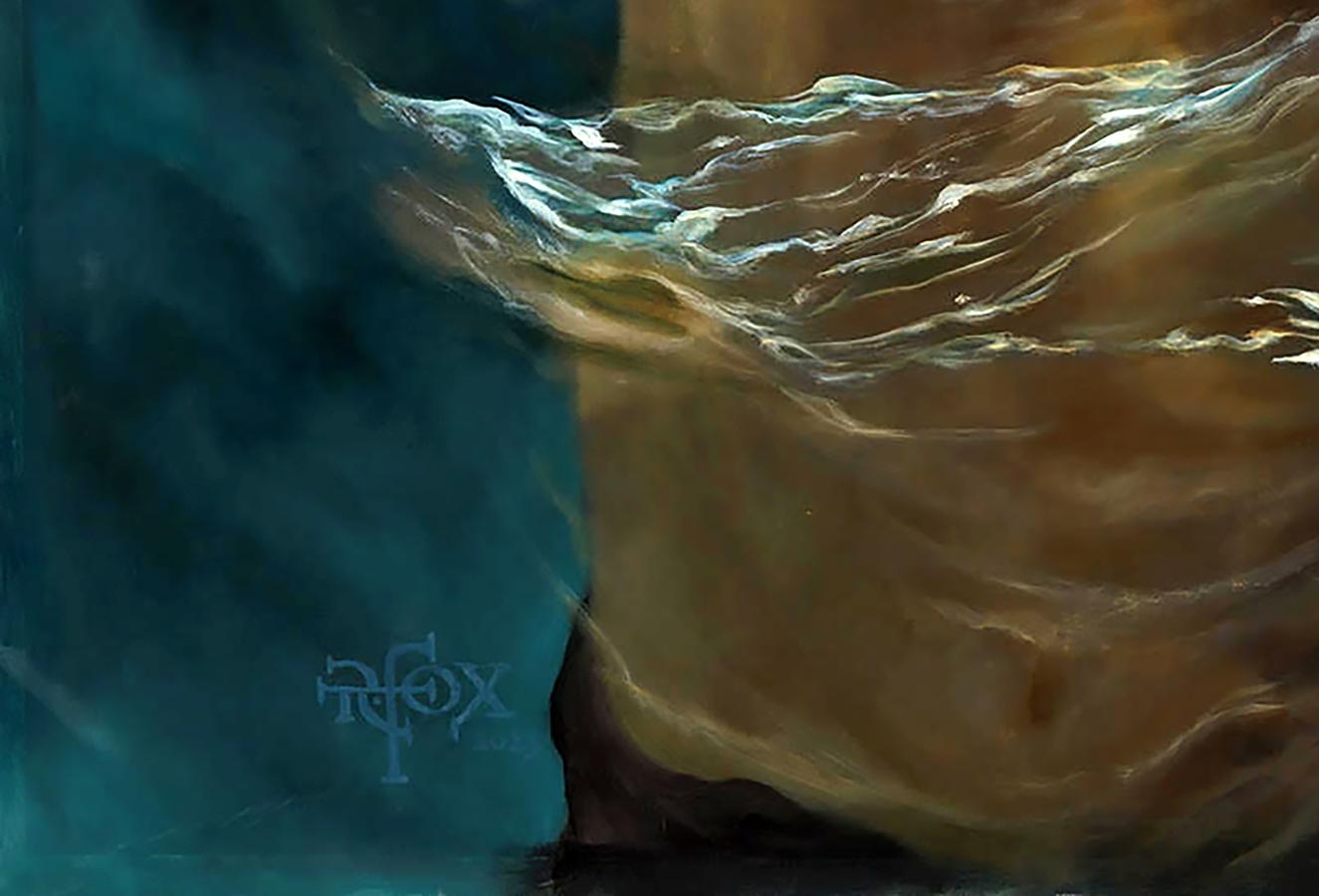 Oil painting Fighting Your Ego in the Water Richard Fox