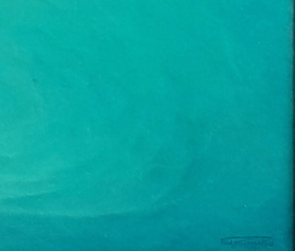 Solid teal matte textured fabric for Vasily Korkishko oil painting The silence of the depths of the seabed