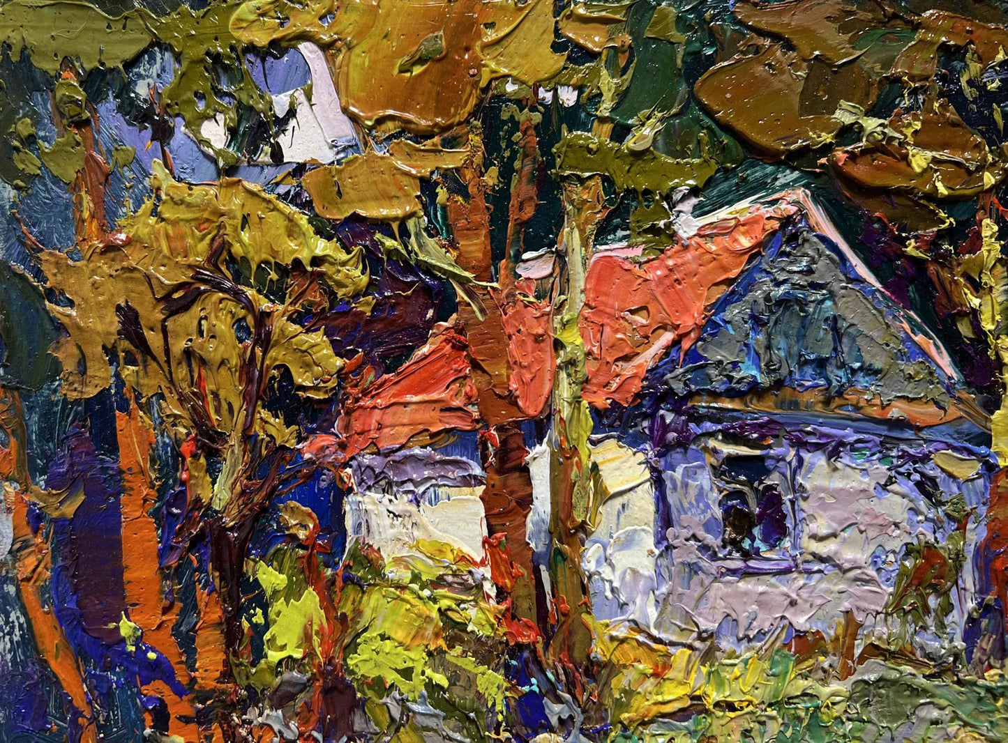 Oil painting A quiet corner in the village by Oksana Ivanyuk