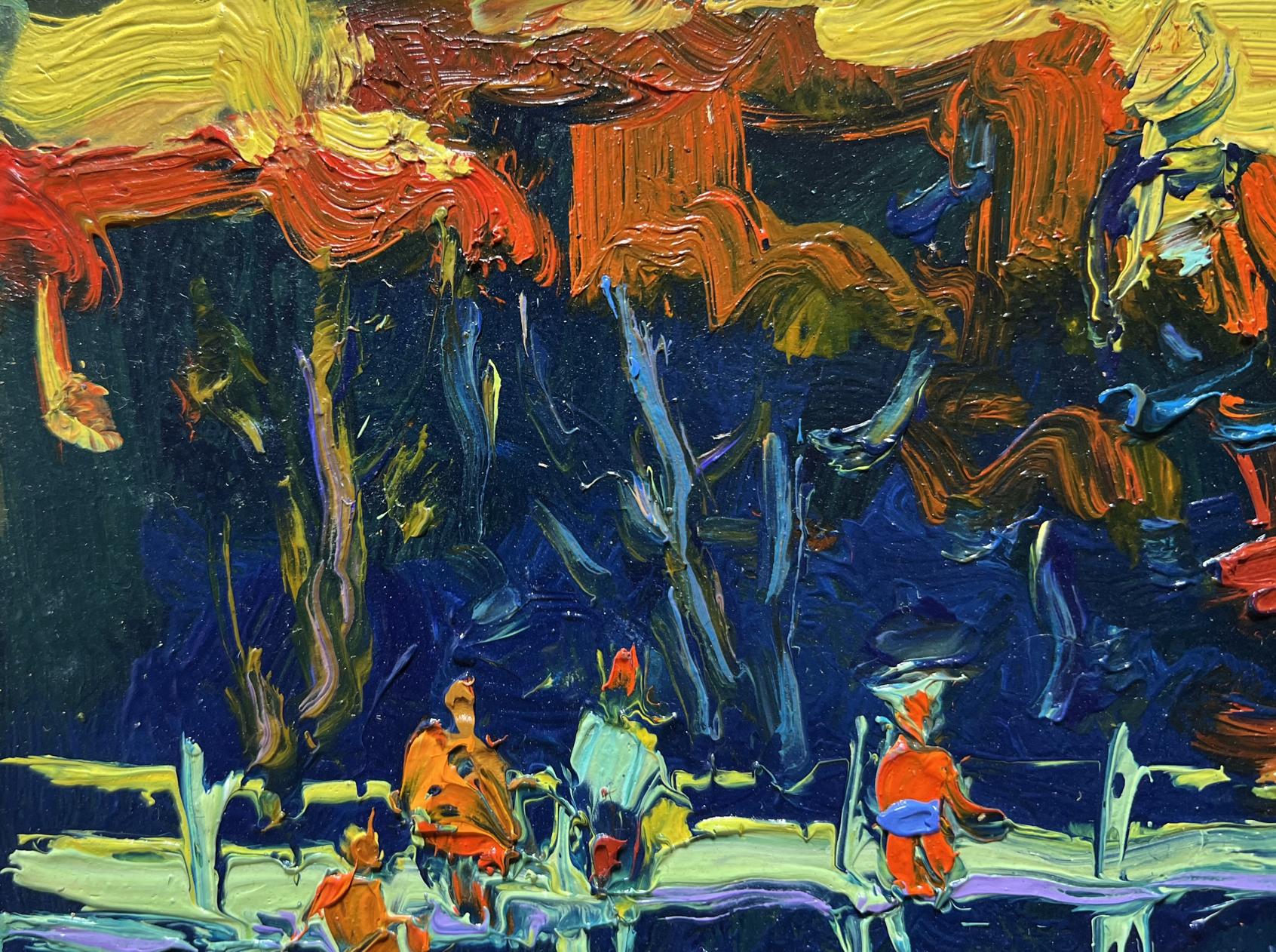 Vibrant oil painting The last rays of the sun by Oksana Ivanyuk