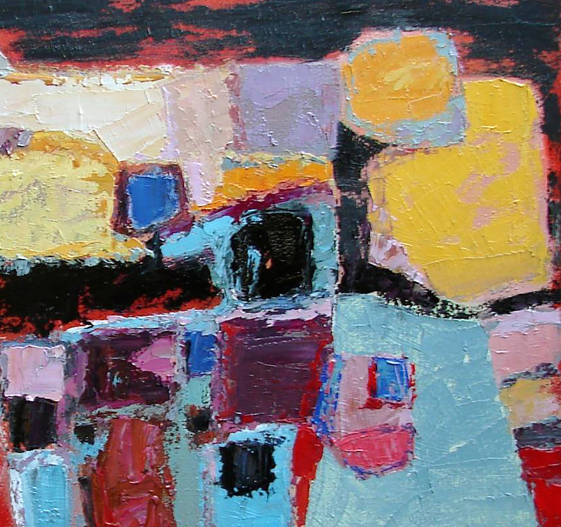 Vibrant impasto oil painting Build yourself a house by Tatyana Shulyak