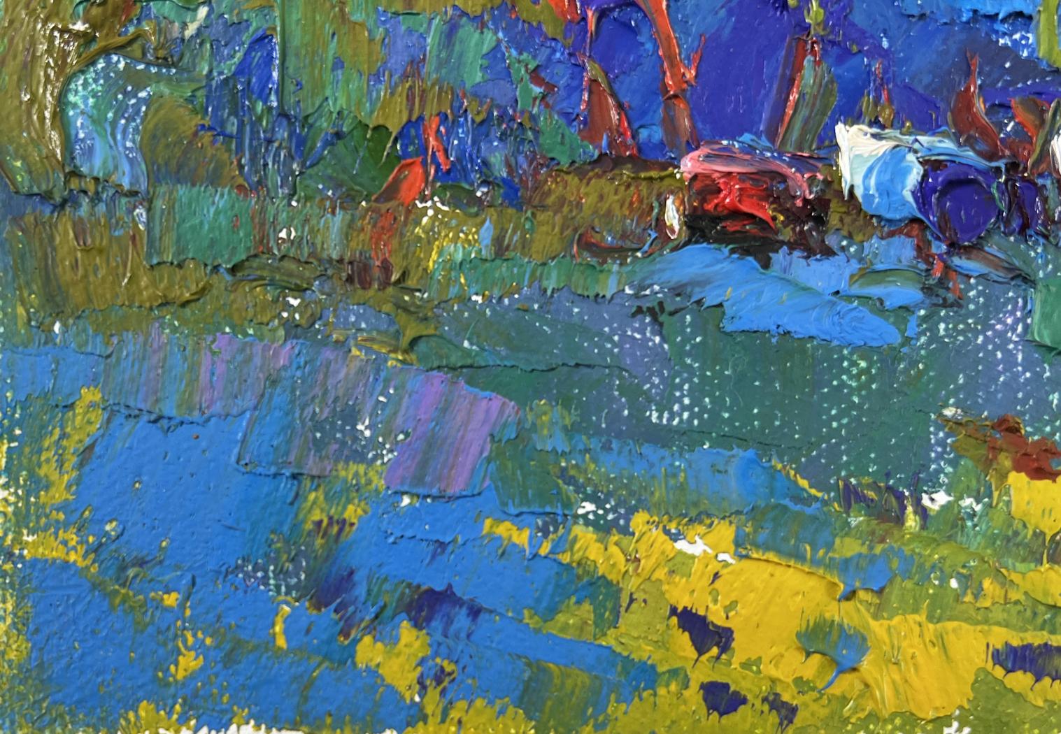 Vibrant oil painting Quiet morning by Oksana Ivanyuk with bold colorful strokes
