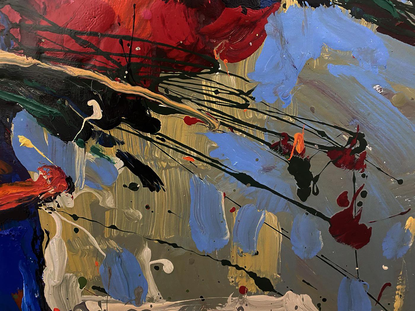 Vibrant oil painting Poppies are red by Oksana Ivanyuk with bold strokes