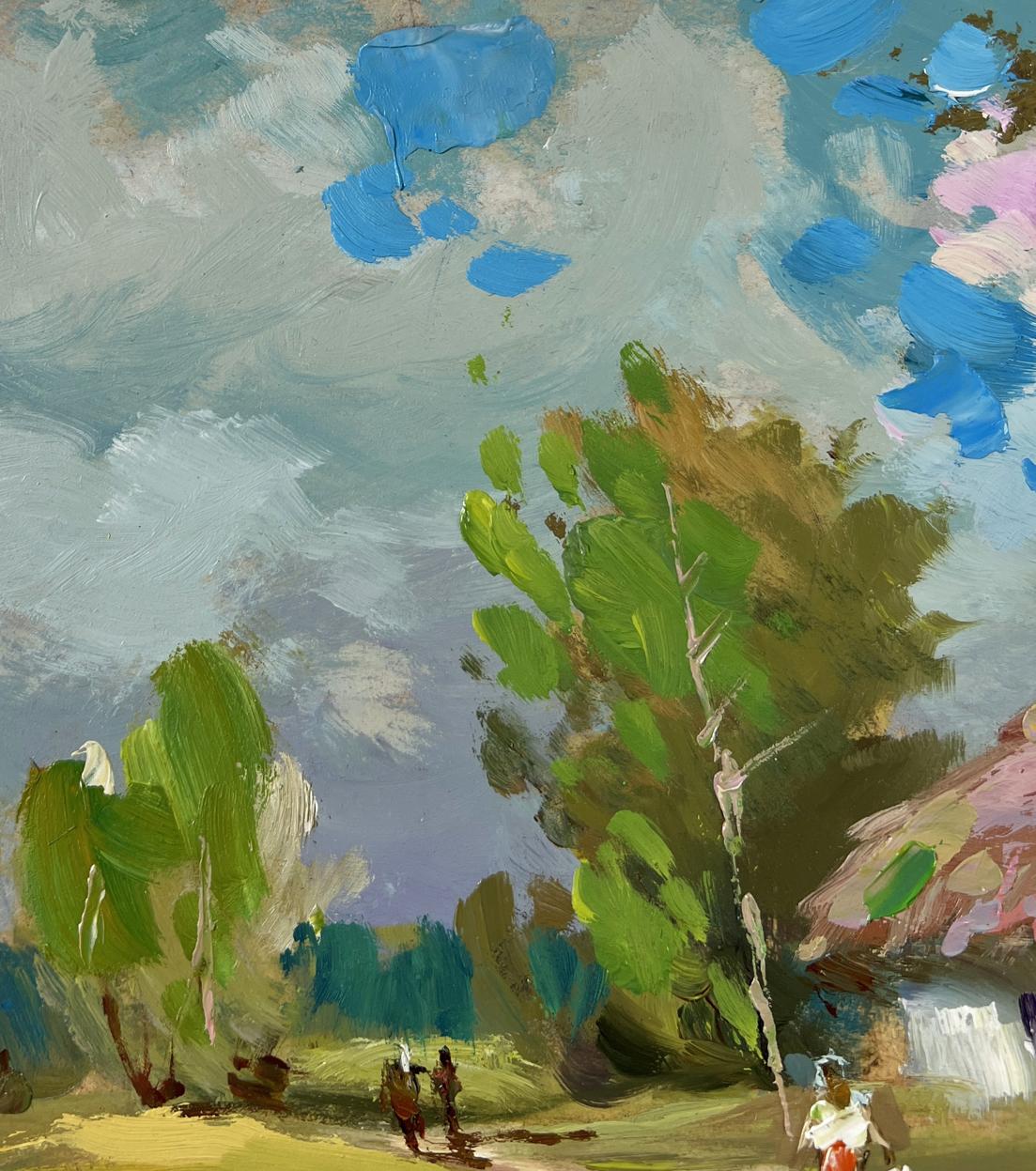 Vibrant impressionistic oil painting Memories near the house by Yuriy Suprunchuk