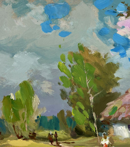 Vibrant impressionistic oil painting Memories near the house by Yuriy Suprunchuk