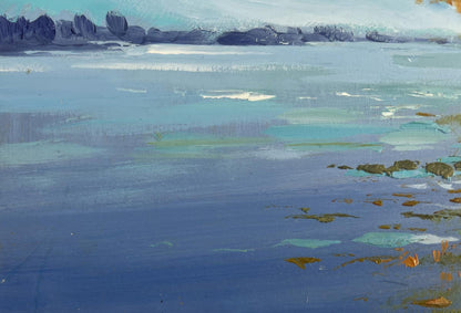Abstract oil painting Between water and trees by Yuriy Suprunchuk