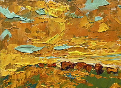 Oil painting Yellow sunset in the field by Oleksiy Ivanyuk