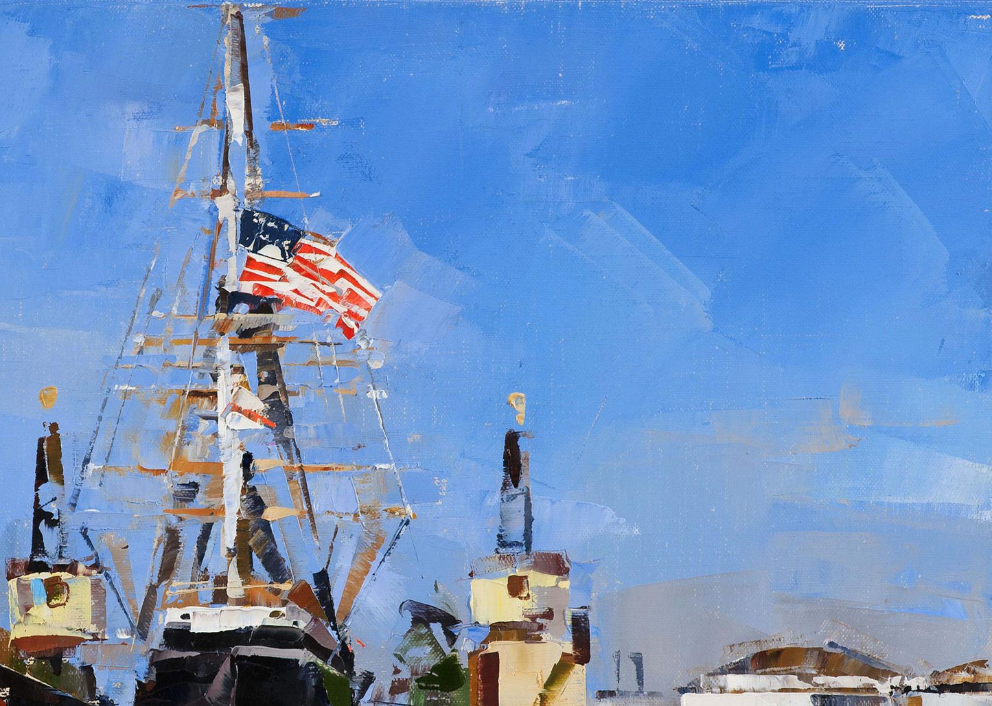 Oil painting of Star of India sailboat by Volodymyr Gluhomanyuk